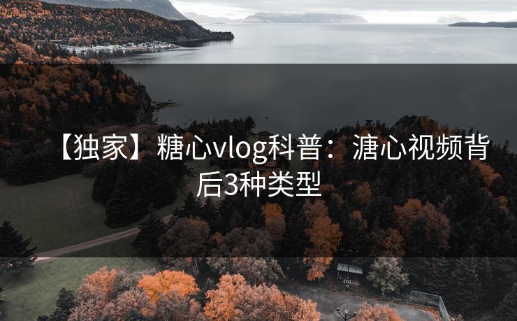 【独家】糖心vlog科普：溏心视频背后3种类型